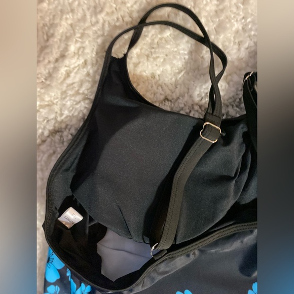 Plus size tankini top size 18W black & blue flowy material built in bra swimwear - Picture 6 of 6